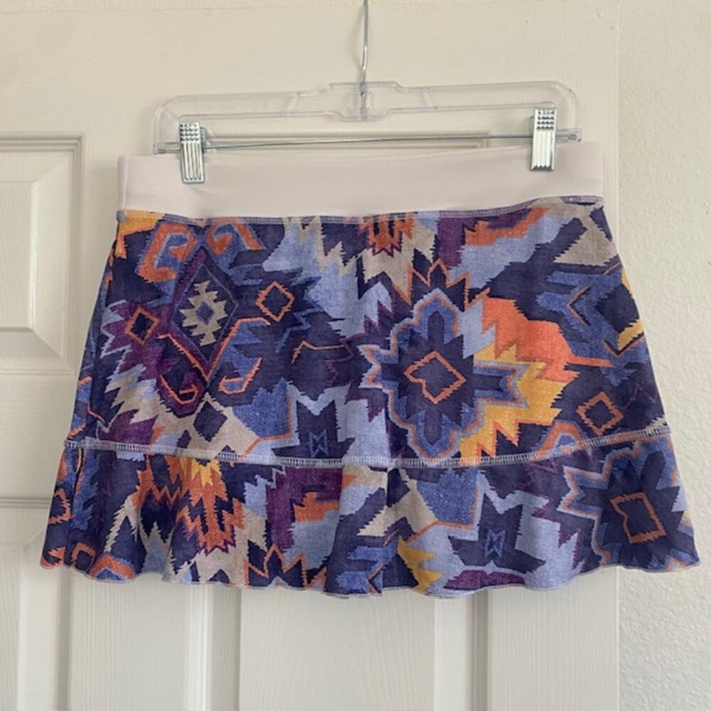 Sofibella Skort 13" Multicolor Aztec Print‎ Front Hem Pleat Tennis Women Medium - Picture 2 of 6